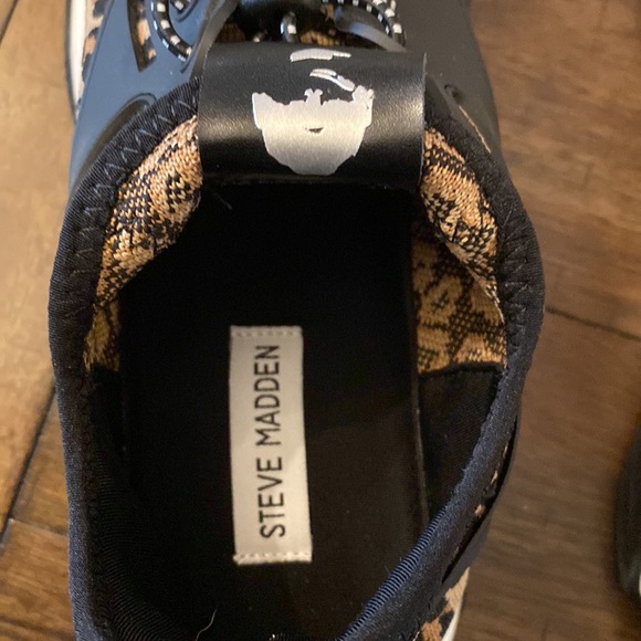 Steve Madden Animal Print Stretch Sneaker - Picture 6 of 9